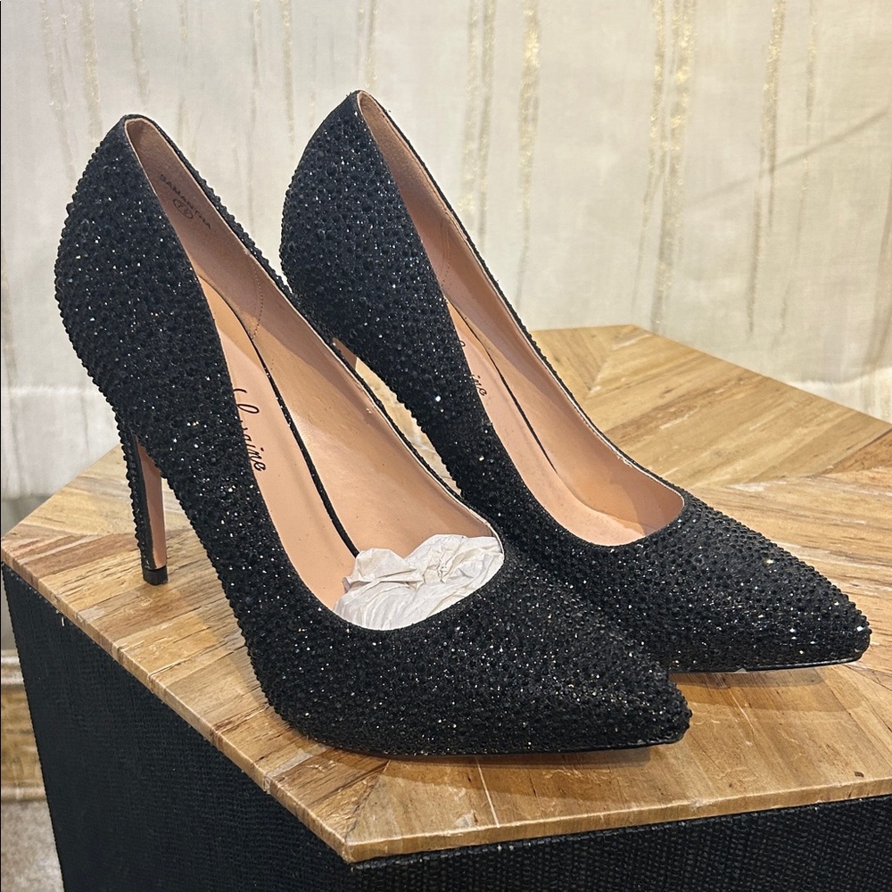 Lauren Larraine Sparkling Black Heels